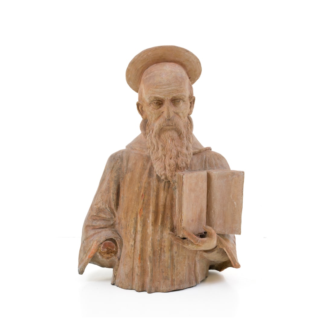 Scultore lombardo o bolognese del XV secolo: Scultore lombardo o bolognese del XV secolo Busto di santo Terracotta 69 x 51 x 30 cm Gli studiosi ed esperti che hanno studiato l'opera convergono che essa sia del tardo Quattrocento. Alcuni di loro 