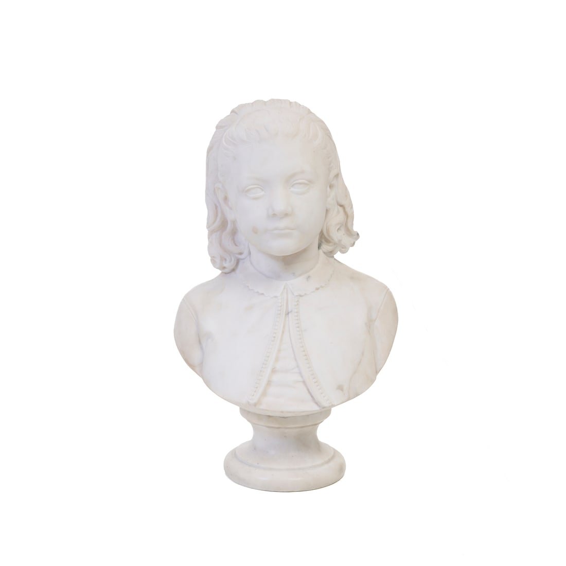 Benedetto Delisi (Palermo 1831 - 1875): Benedetto Delisi (Palermo 1831 - 1875) Busto di bambina, 1867 Marmo h 49 cm Firmato e datato a sinistra Benedetto Delisi (Palermo 1831 - 1875) Bust of a Young Girl, 1867 Marble h 49 cm Signed and date