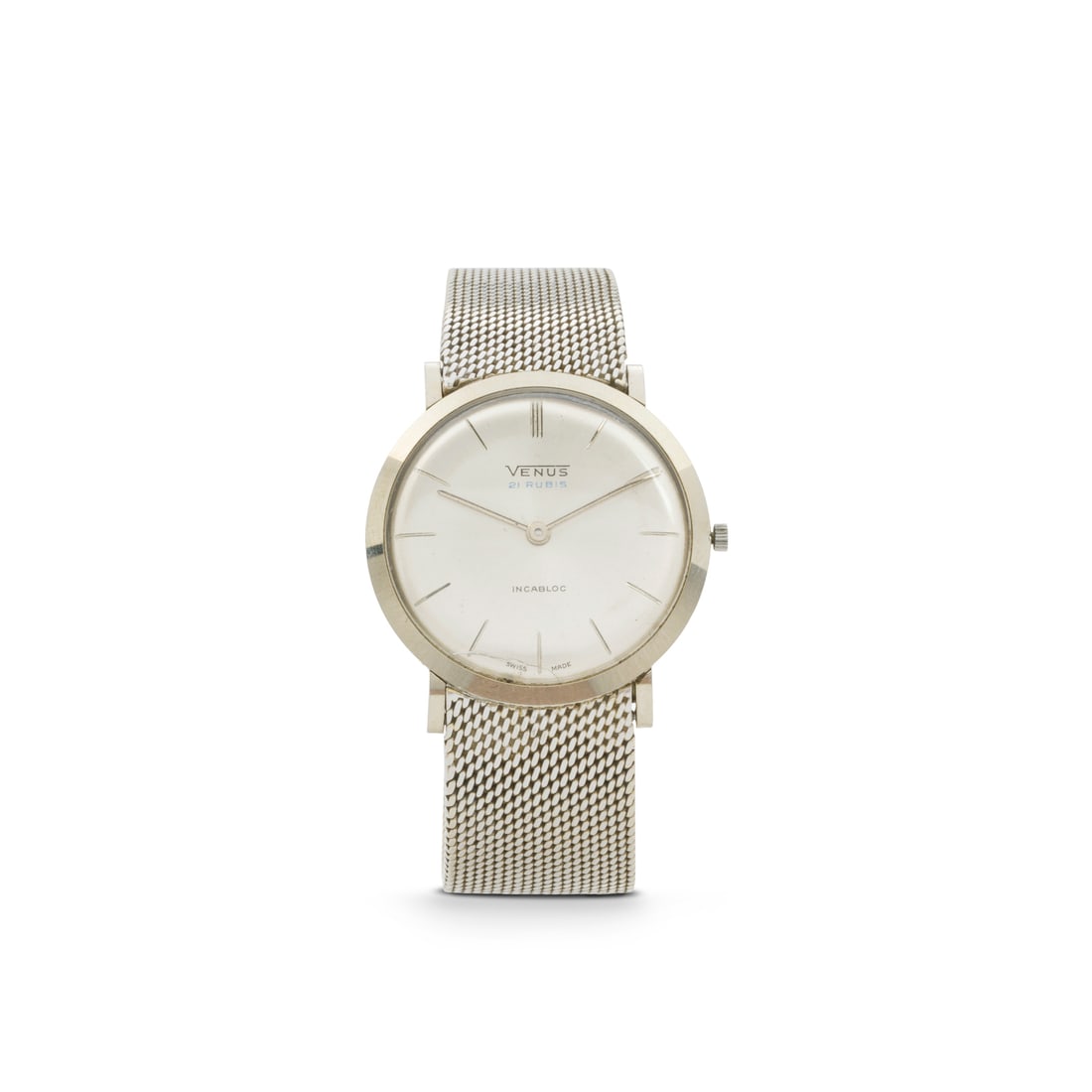 Venus anni '60: Venus anni '60 Orologio a carica manuale Oro bianco 18 kt d 32 mm Peso totale 64,57 g Venus, 1960s A manual-winding watch 18 kt white gold d 32 mm Total weight 64,57 g