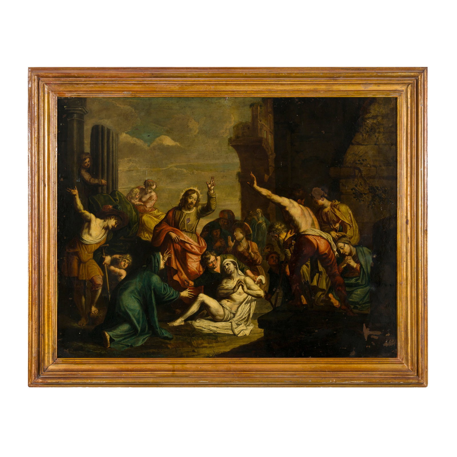 Abraham Bloemaert (Gorinchem 1564 - Utrecht 1651) cerchia di: Abraham Bloemaert (Gorinchem 1564 - Utrecht 1651) cerchia di Resurrezione di Lazzaro Olio su rame 78 x 101 cm L'opera riprende il dipinto conservato al Museo di Amsterdam Ricevette i primi rudimenti i