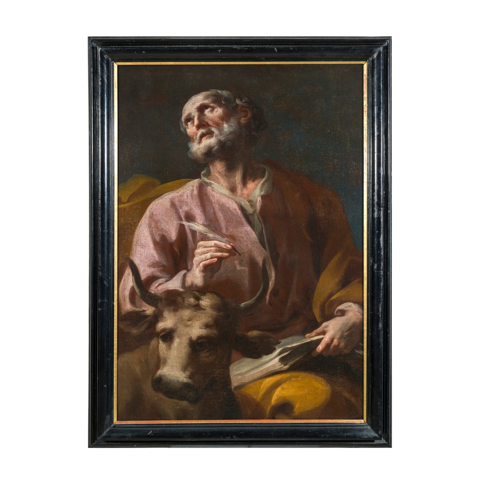 Giuseppe Antonio Petrini (Carona 1677 - 1759) attribuito: Giuseppe Antonio Petrini (Carona 1677 - 1759) attribuito San Luca Olio su tela 96 x 67,5 cm Petrini s'iscrive alla lunga serie di artisti che hanno legato il Cantone di Ticino con la vicina Lombardia 