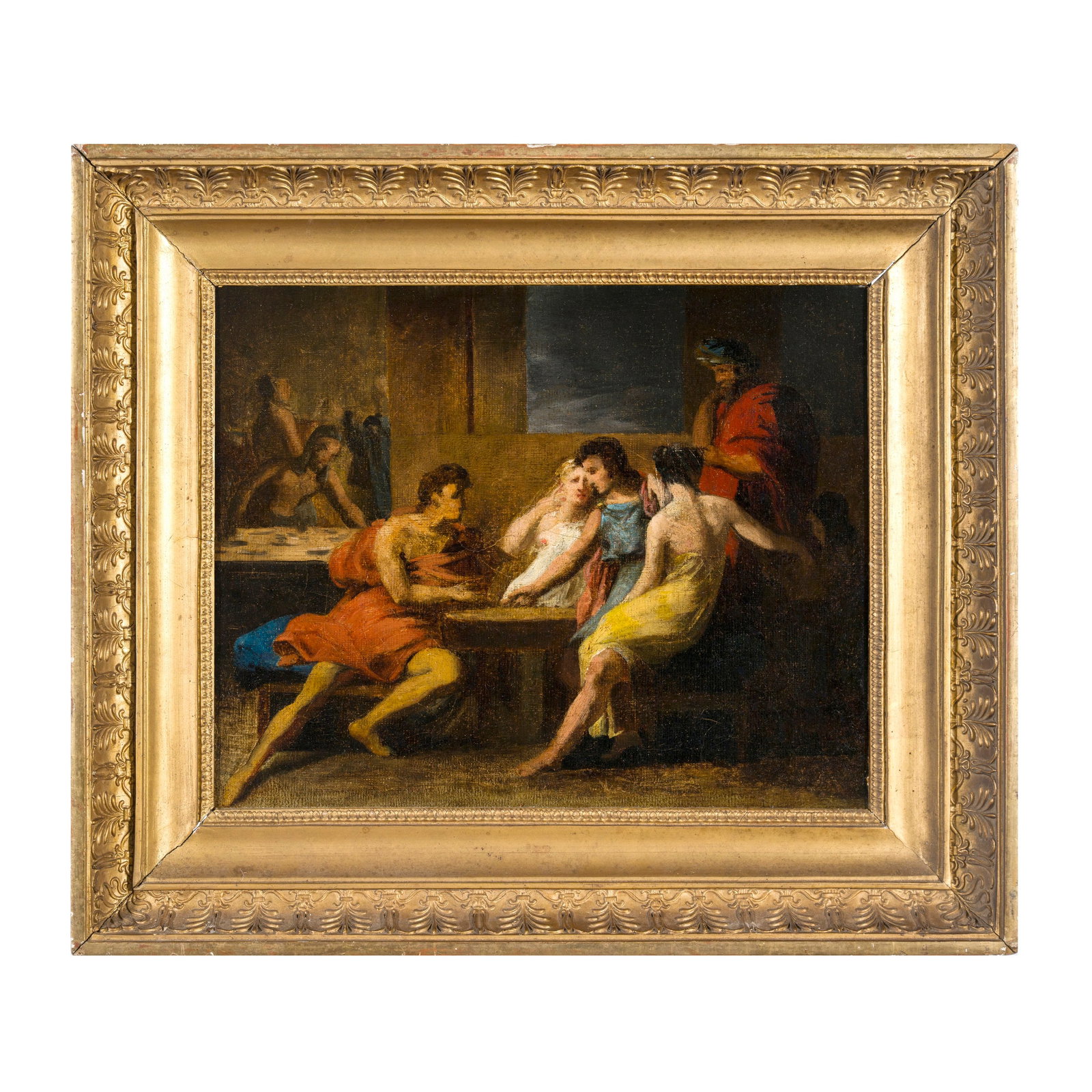 Scuola neoclassica del XIX secolo: Scuola neoclassica del XIX secolo Scena storica Olio su tela 32,8 x 40 cm Il dipinto, per le sue caratteristiche, è ascrivibile alla cerchia di Pelagio Palagi Neoclassical school of the 19th century 