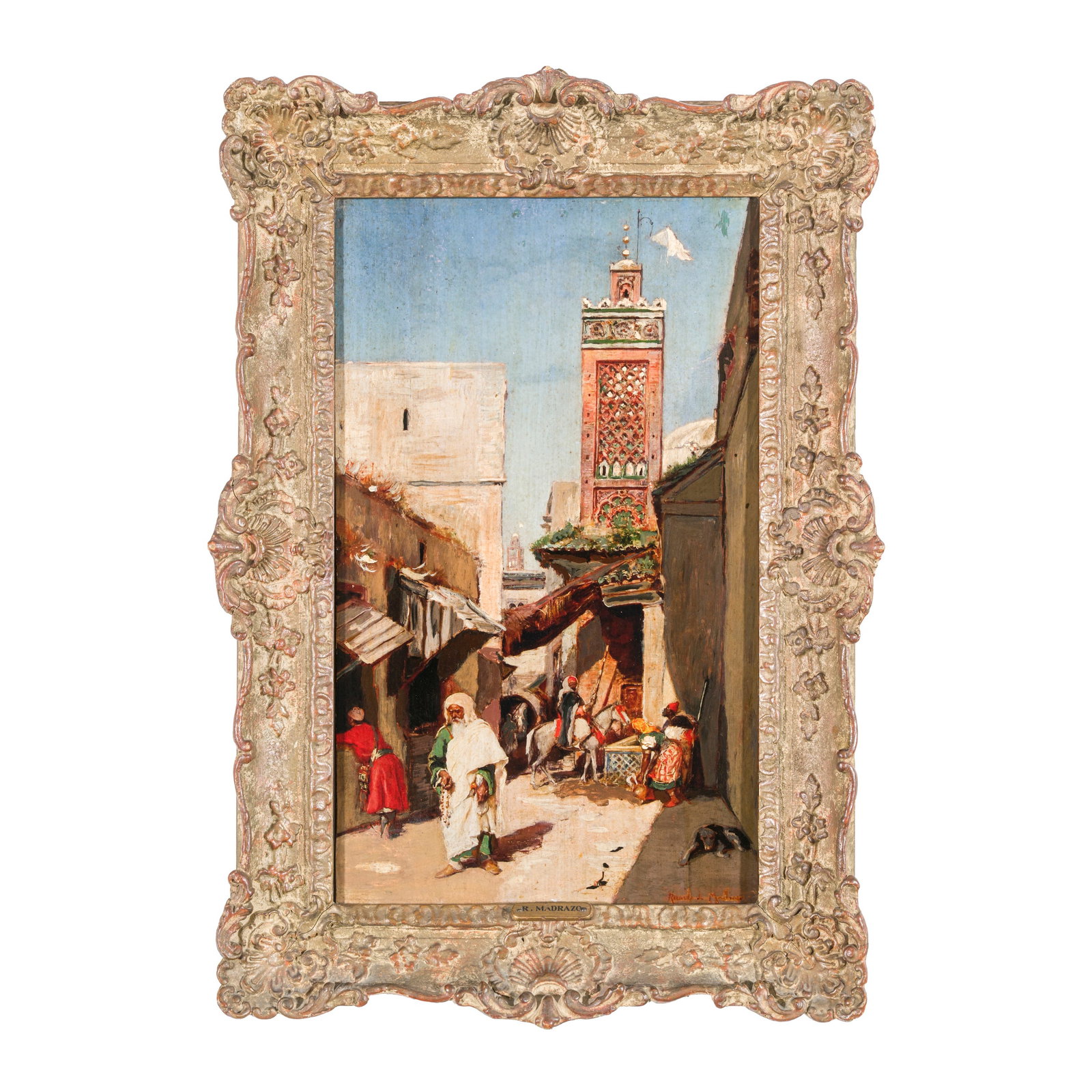 Ricardo de Madrazo y Garreta (Madrid 1852 - 1917): Ricardo de Madrazo y Garreta (Madrid 1852 - 1917) Mercato mediorientale Olio su tavola 35,5 x 21,5 cm Firmato in basso a destra Provenienza: Dorotheum Figlio minore del pittore Federico de Madrazo, si