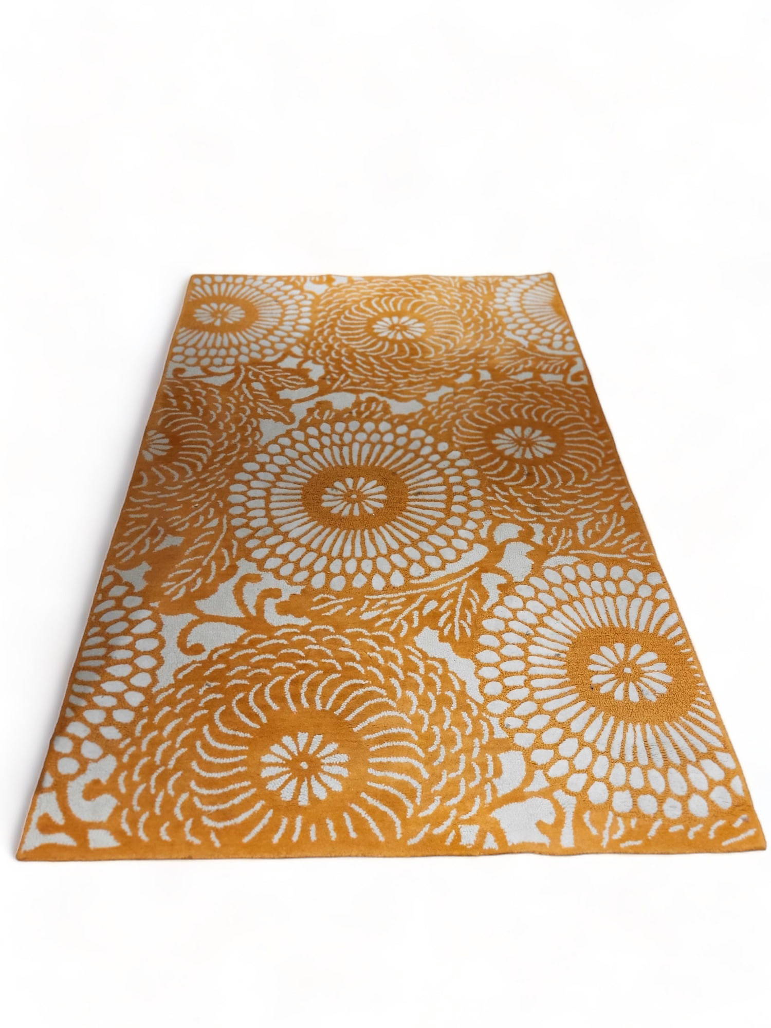 Handtuffed Wool Pottery Barn Rug Tapis Kaley Orange/white Auction