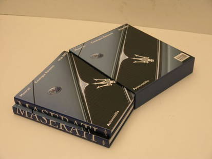 Maserati Catalogue Raisonne 1926-2003: Two volume set in matching slip case. Profusely illustrated essential reference work, very good condition.