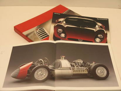 Assorted Alfa Romeo Literature: Includes the 'Sustaining Beauty - 90 Years of Art in Engineering' publication, which features sensational mixed-media illustrations. Together with 'The Essence of Beauty' & 'Sport Through Design'