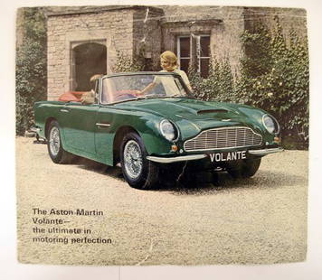 Aston Martin DB6 'Short Chassis Volante' Brochure: Original four page colour sales brochure for the 'Short Chassis Volante' Aston Martin DB6 motorcar. Some slight creasing & general wear/tear. 31x28cm.