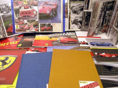 Assorted Ferrari Literature: An interesting selection, to include sales brochures, press information & Ferrari scrapbooks. Approximately 25 items. Varied condition. (Qty)