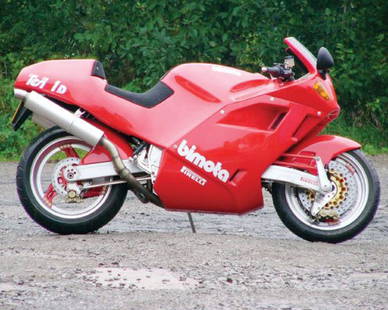 1991 BIMOTA TESI 1D: The Tesi was in development for seven years, during which time five prototypes were built. The model departed from conventional motorcycle design in respect of the suspension/steering arrangement