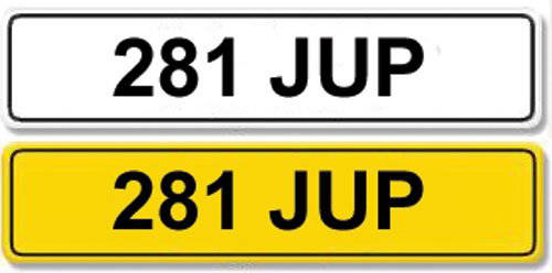 Registration Number 281 JUP: Cherished number plate 281 JUP with retention certicate.