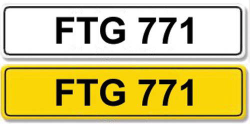 Registration Number FTG 771: Cherished number plate FTG 771 with retention certicate.