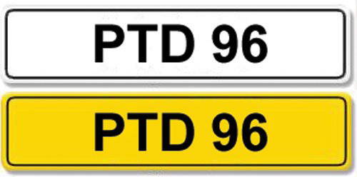 Registration Number PTD 96: Cherished number plate PTD 96 with retention certicate.