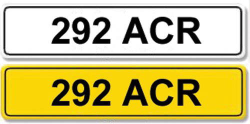 Registration Number 292 ACR: Cherished number plate 292 ACR with retention certicate.