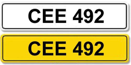 Registration Number CEE 492: Cherished number plate CEE 492 with retention certicate.