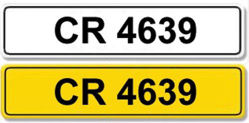 Registration Number CR 4639: Cherished number plate CR 4639 with retention certicate.