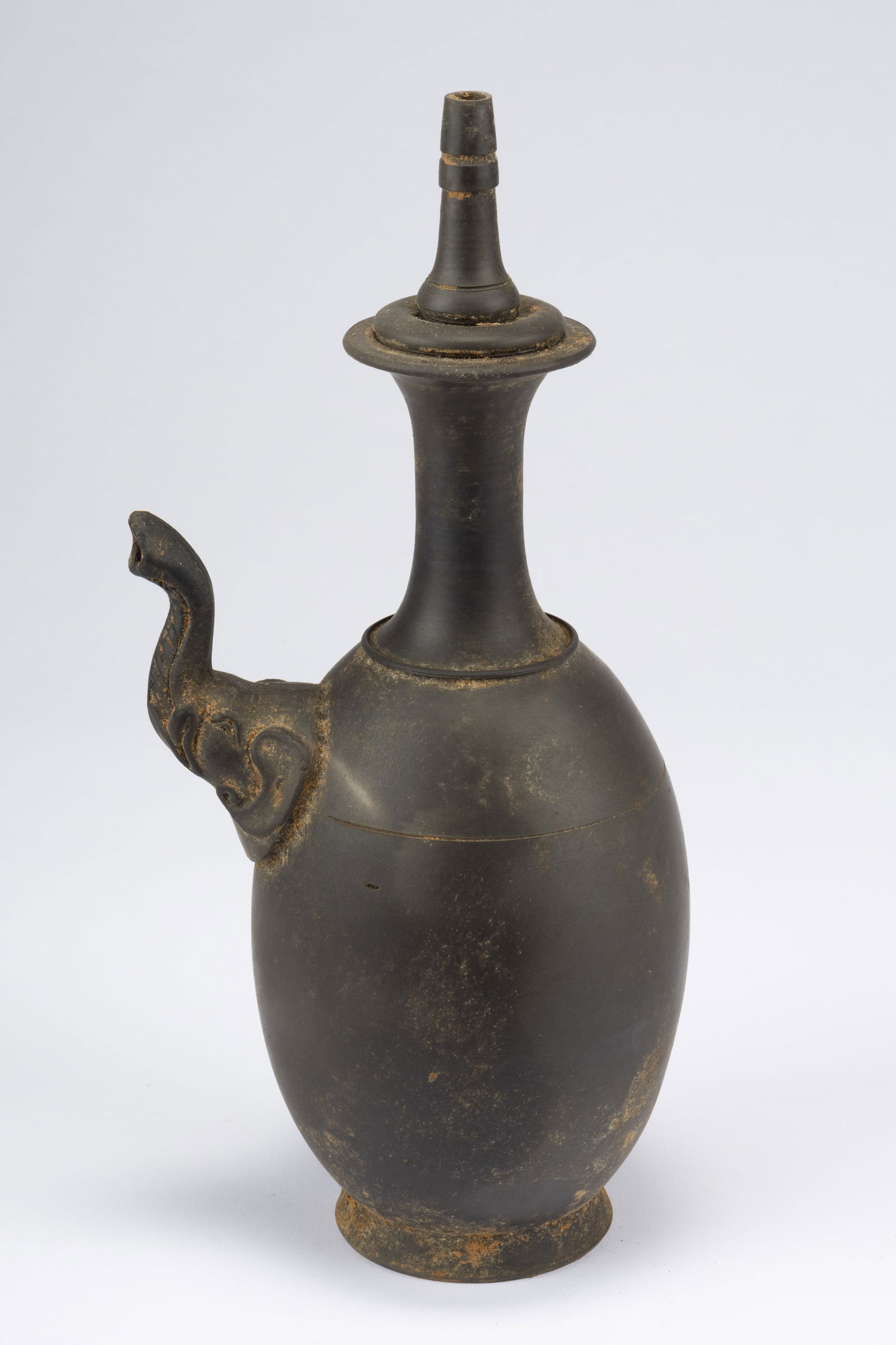 Han Dynasty Black Pottery Elephant Nose Pot (1 of 5)