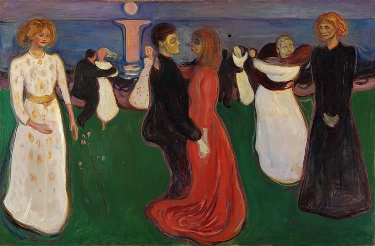 Dance Of Life 1899: Edvard Munch 1863-1944.Oil on canvas.126 x 190.5 cm.Good condition, commensurate with age.Provenance : From a noted private collection in Bavaria, Germany.