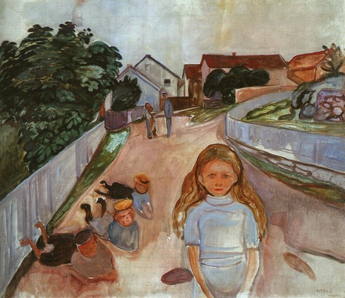 Street in Asgardstrand 1902: Edvard Munch 1863-1944.Oil on canvas.74.5 x 89 cm.Good condition with some wear, minor signs of weathering and erosion.Provenance :Mr.Jordi, Northern Virginia.