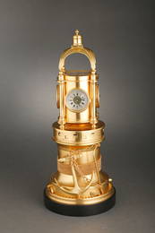 Bronze Mantel Timepiece With Revolving Lantern