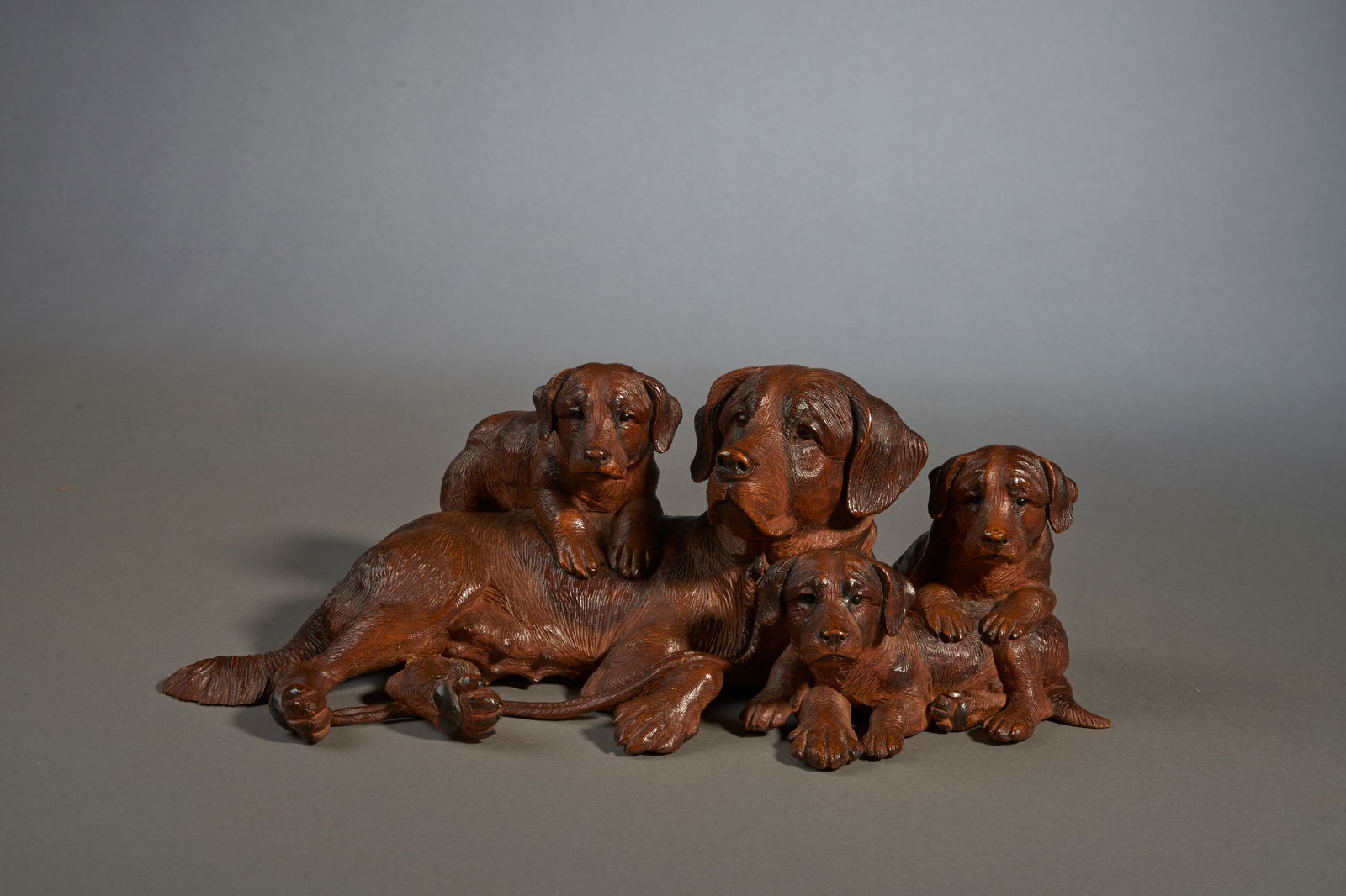 Swiss Black Forest Carved Dog Group (1 of 4)