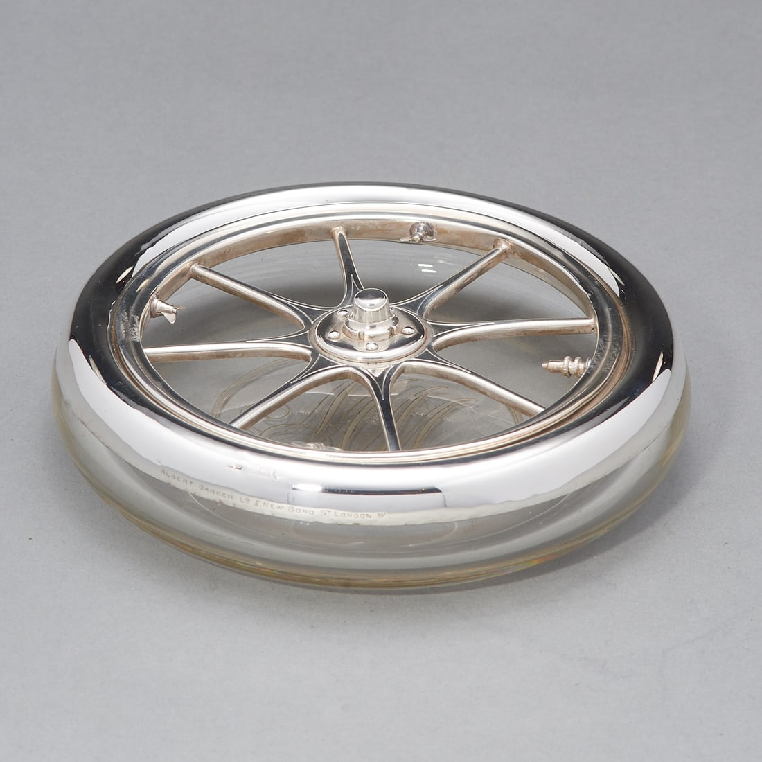 English Silver Cigar Ashtray (1 of 2)