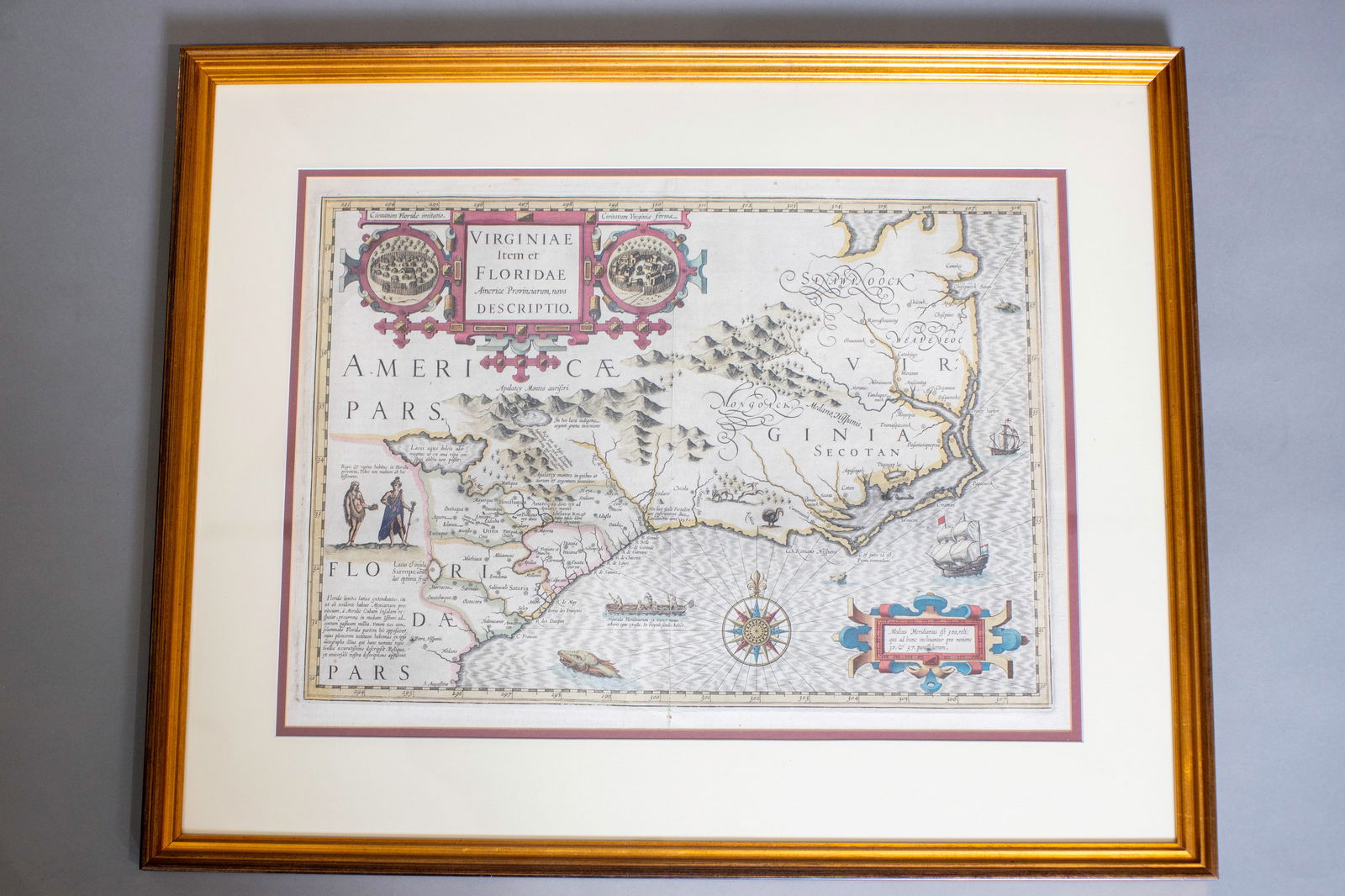 Jodocus Hondius, Dutch, 1563-1612 Map Of Virgina And The Southeast (1 of 1)