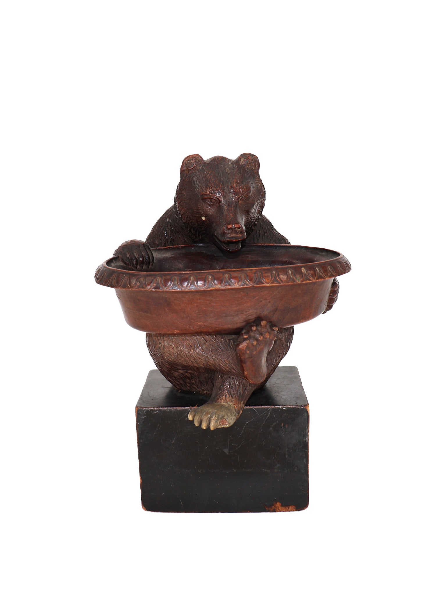 Black Forest Carved Bear With Tray (1 of 2)