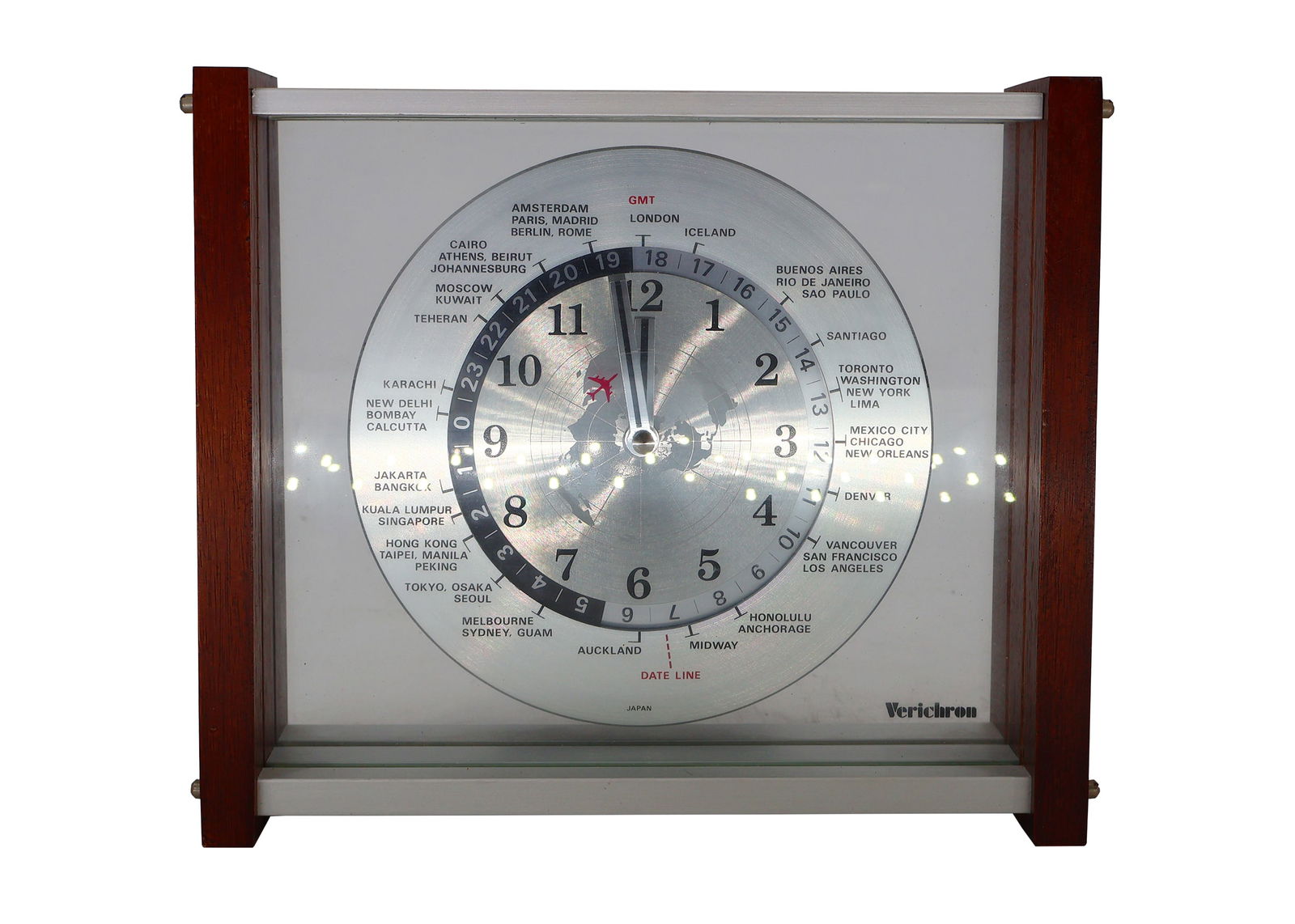 MCM Verichron Red Jet Plane Second Hand World Time Desk Clock (1 of 4)