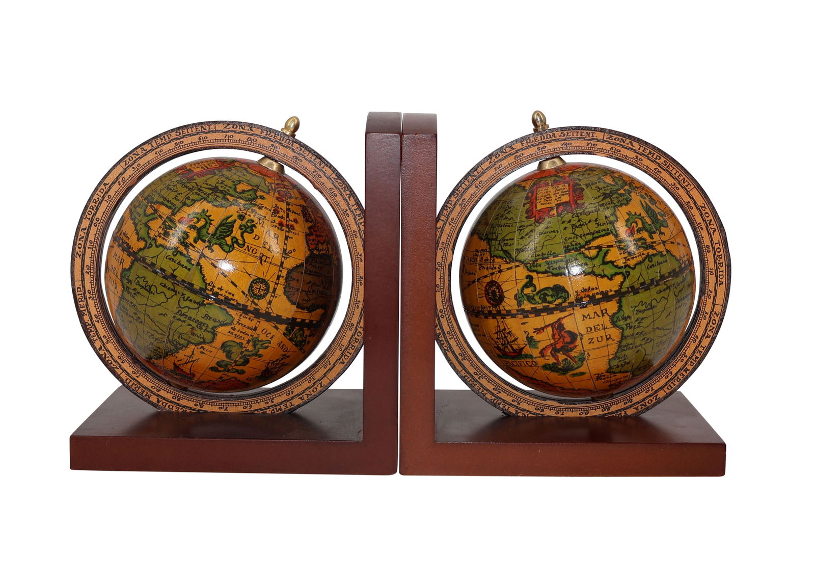 2pc Antique Globe Book Ends (1 of 2)