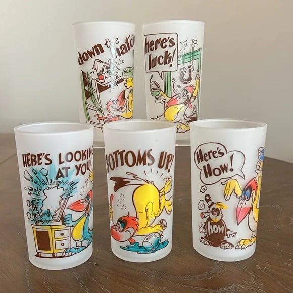 Vintage Cartoon Drinking Glasses Set (1 of 11)