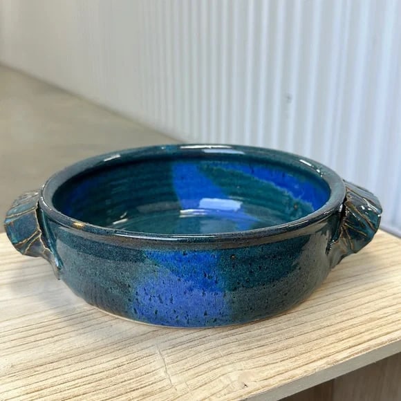Handcrafted Blue Glazed Ceramic Dish (1 of 9)