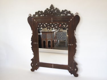 Syrian carved mirror with mother of pearl