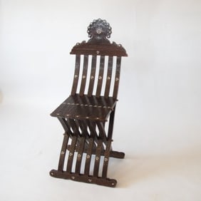 Syrian Chair - hand-carved and inlaid with mother of pearl
