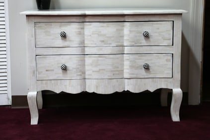 Moroccan Chest of drawers, Fully inlaid top front and sides with bone