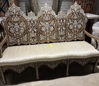 Syrian mother of pearl sofa on solid wood.