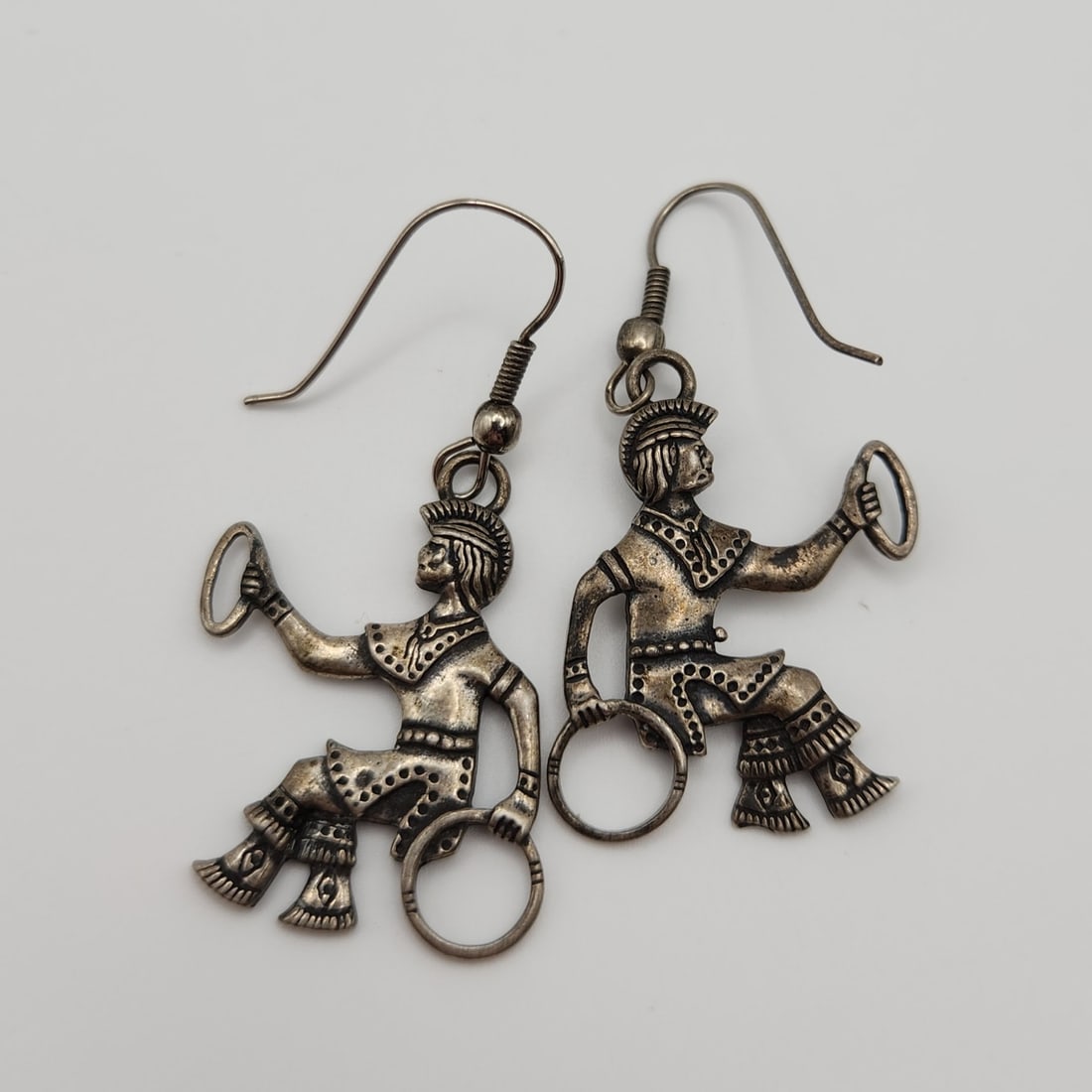 Sterling Native Kachina Dancer Earrings 8.2g (1 of 4)