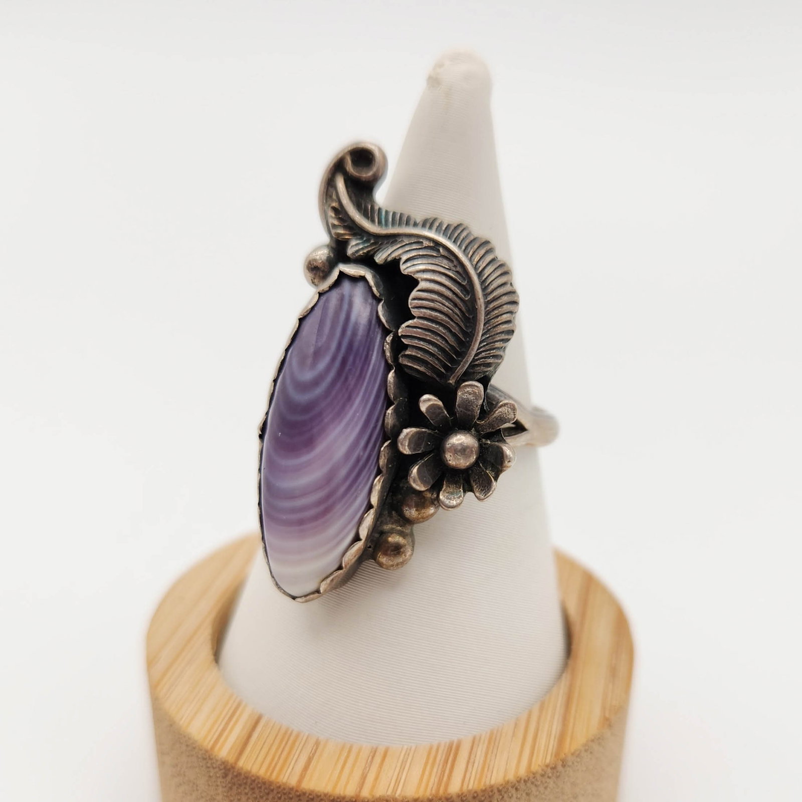 Sterling Native Floral Purple Ring 6.7g Size 6.5 (1 of 7)