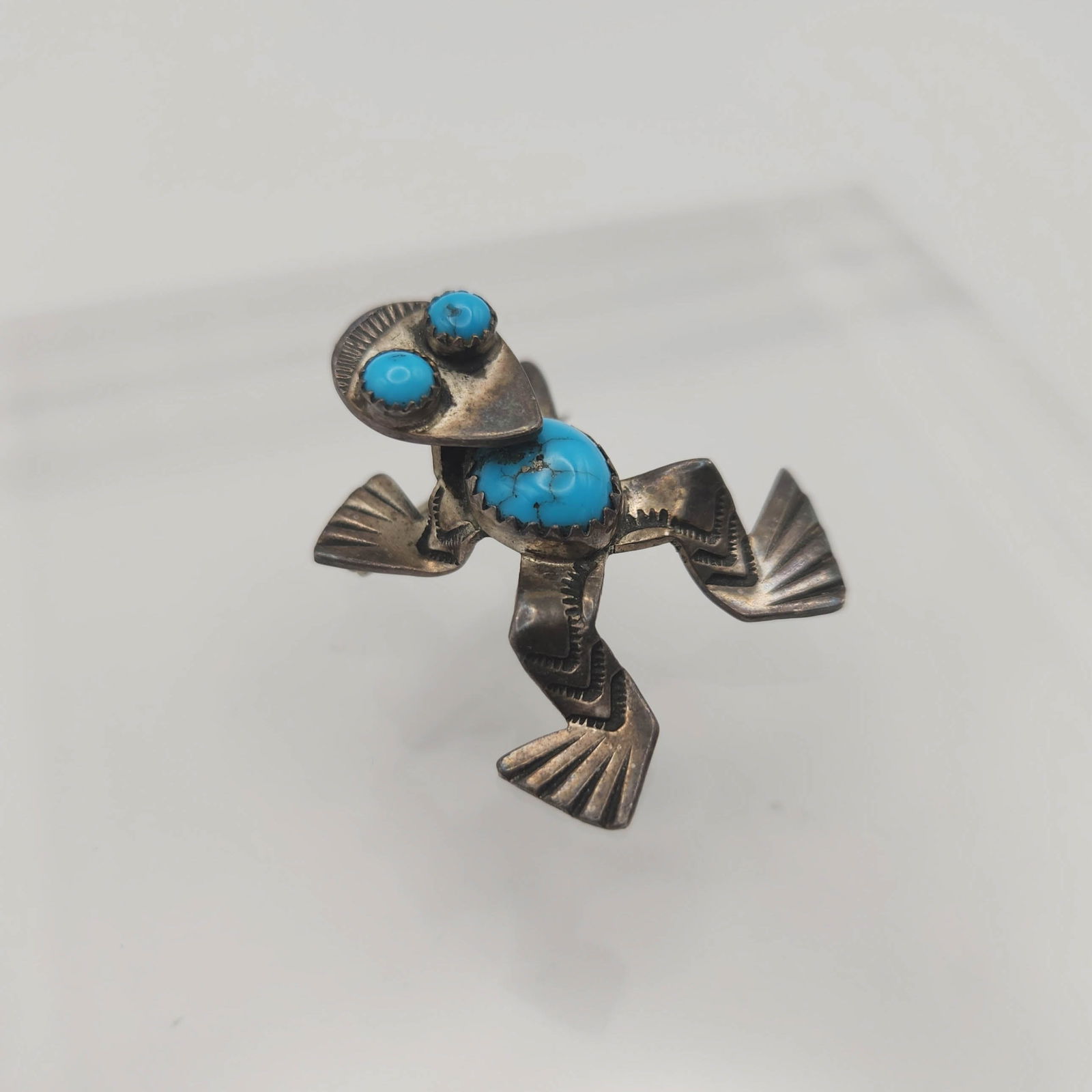 Sterling Frog Turquoise Brooch/Pendant 4.7 G (1 of 6)