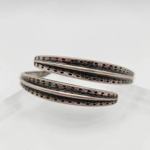 Rare David Andersen Sterling MCM Wrap Bracelet 37g: Rare David Anderson Sterling Midcentury Modern Wrap Bangle Bracelet 37g