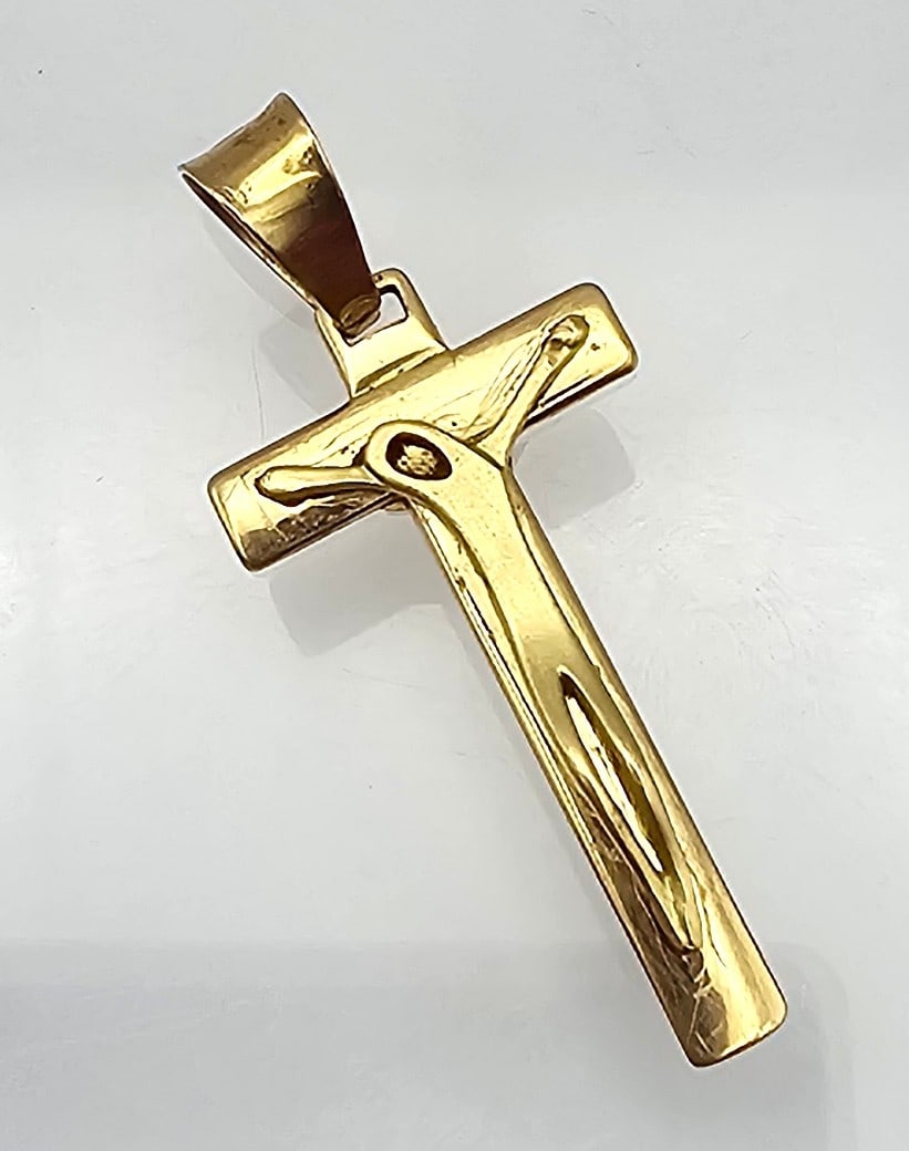 14K Gold Crucifix Pendant 6.2 G (1 of 3)