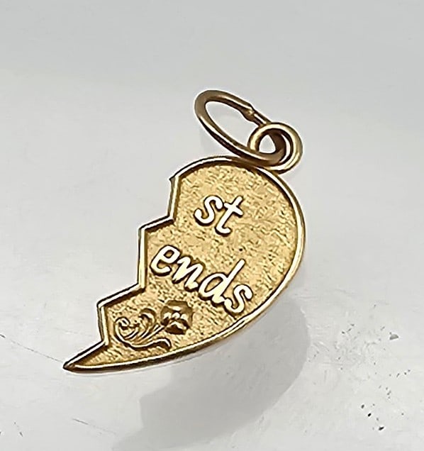 14K Gold Best Friend Heart Pendant 0.63 G: Ma 14K gold Best Friend Pendant 0.63 g