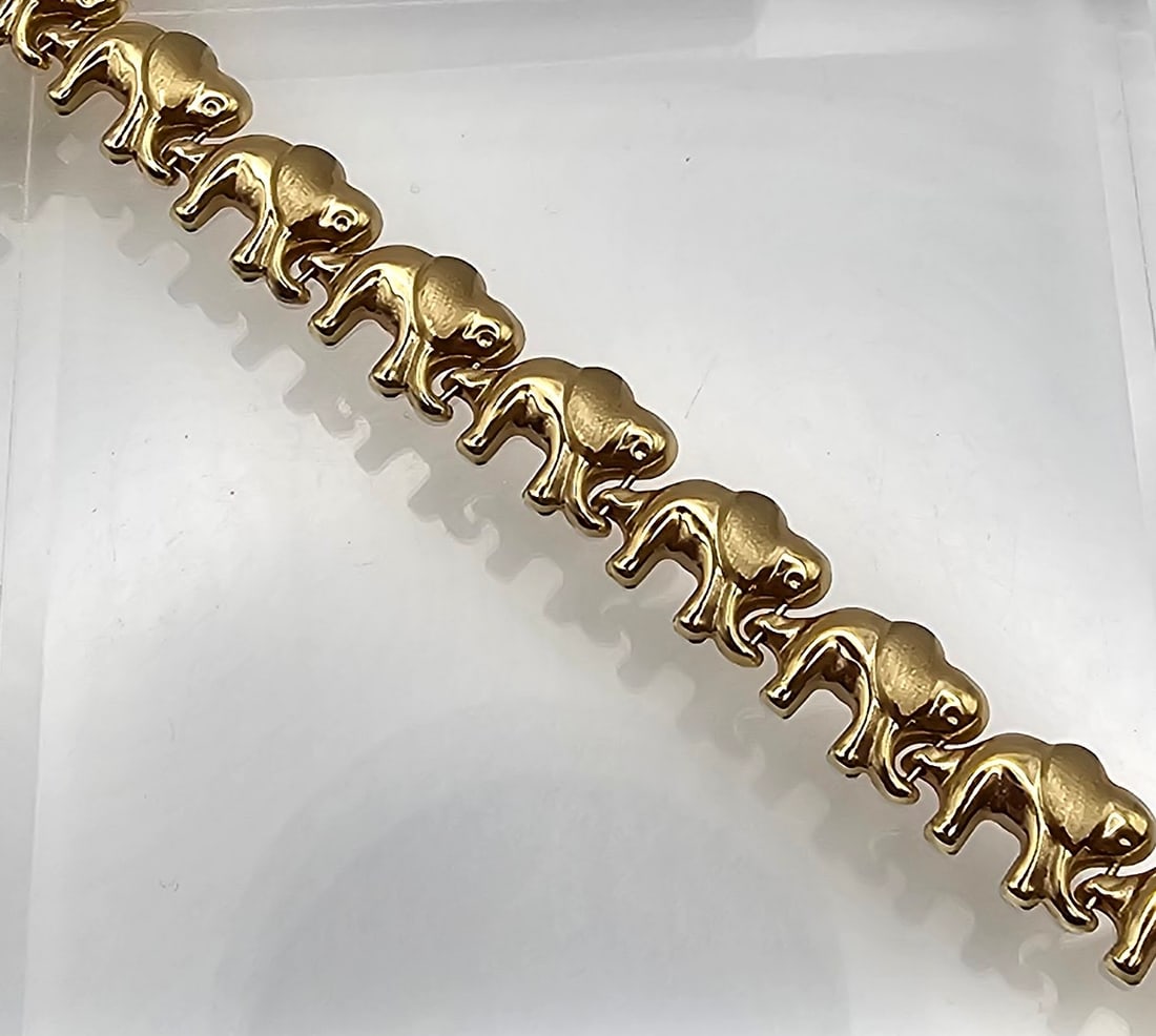 14k 2024 elephant bracelet