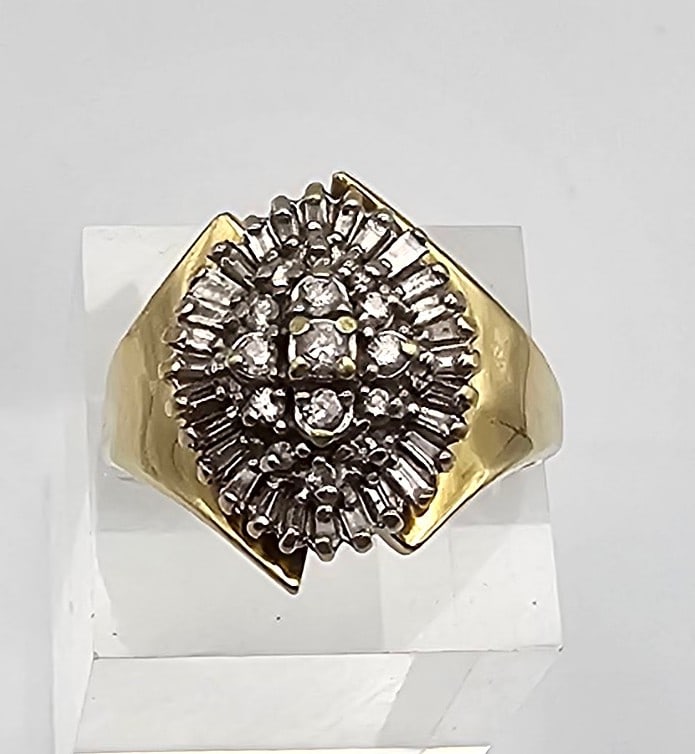 Diamond 14K Gold 3/4 TCW Cocktail Ring Size 10.25 8.9 G (1 of 5)
