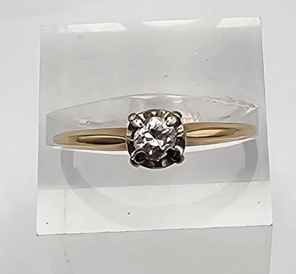 Diamond 14K Gold Cocktail Ring Size 7.5 1.9 G (1 of 4)