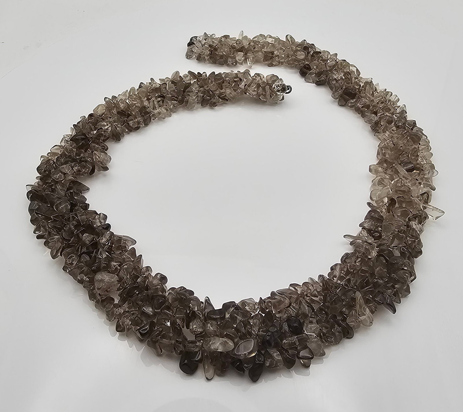 Clear And Smokey Quartz Sterling Silver Necklace: Clear and Smokey Quartz Sterling Silver necklace