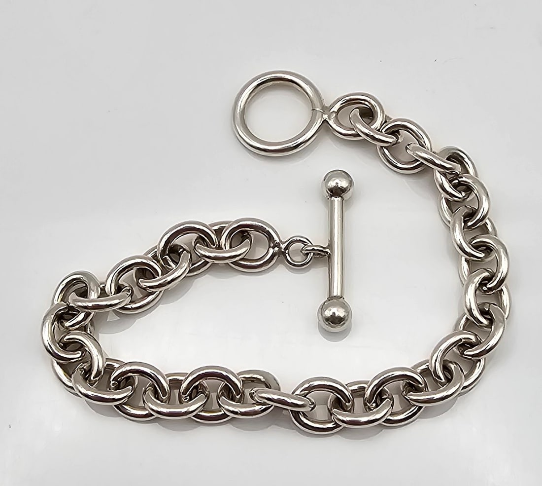 MS Sterling Silver Toggle Bracelet 23 G (1 of 3)