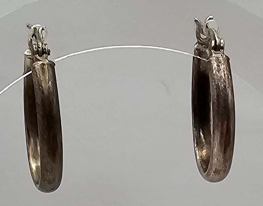 Sterling Silver Hoop Earrings 3.6 G (1 of 3)
