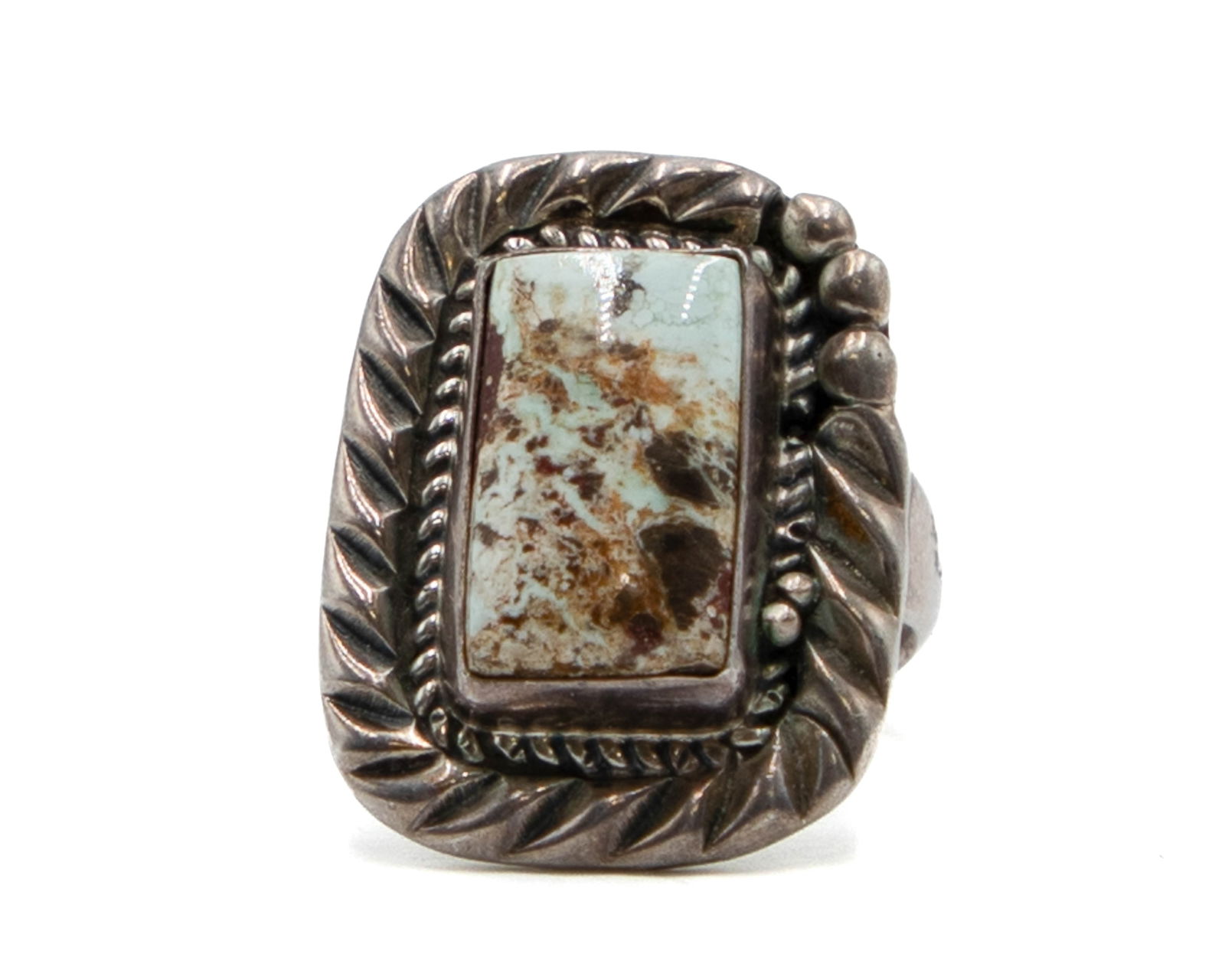 Calvin Desson Navajo Sterling Magnesite Stone Ring Sz. 7: Calvin Desson Navajo Sterling Magnesite Stone Ring Sz. 7, 14g