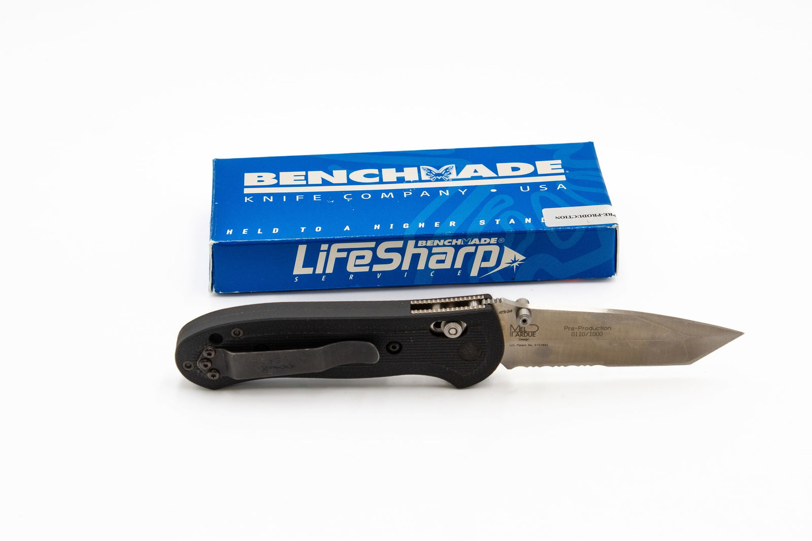 Benchmade Knife Co. 110/1000 Pre-Production 722S Pardue Axis Tanto Knife Like New Condition (1 of 10)