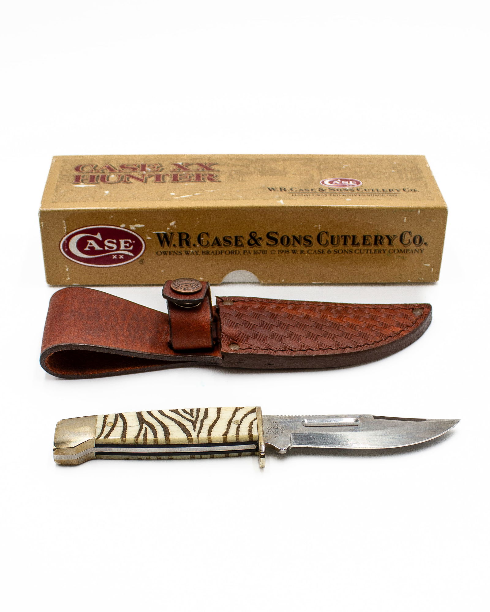 Case 678-3 1/2 SS Zebra Hunter Slab Knife Like New Condition (1 of 9)